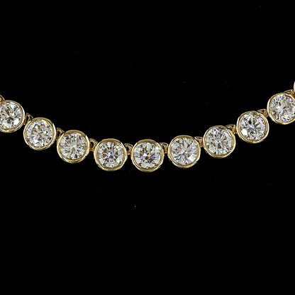 14.36 CTTW Round Lab Grown Diamond Tennis Necklace 16" (E Color and VS1 Clarity)