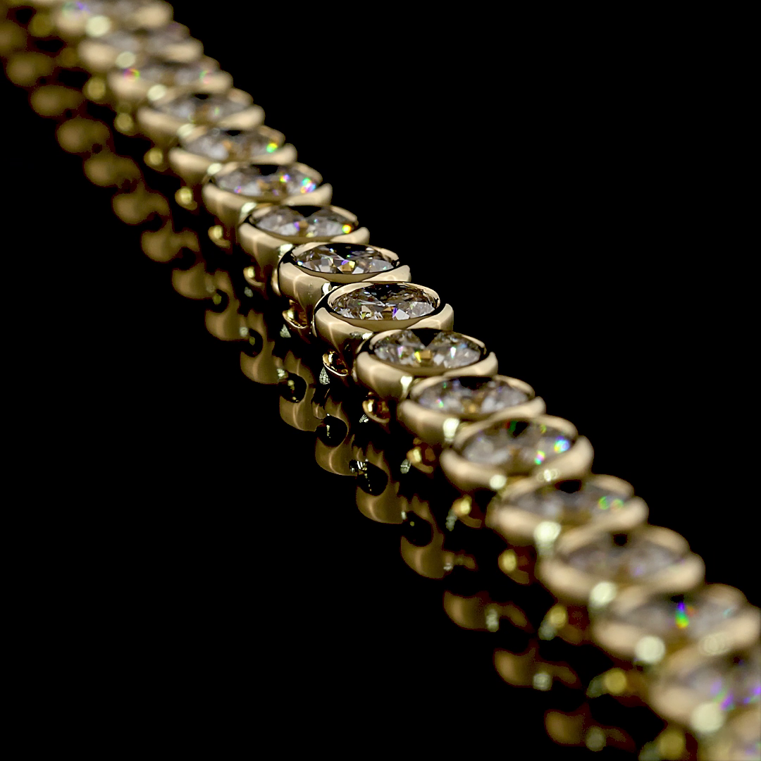 14.36 CTTW Round Lab Grown Diamond Tennis Necklace 16" (E Color and VS1 Clarity)