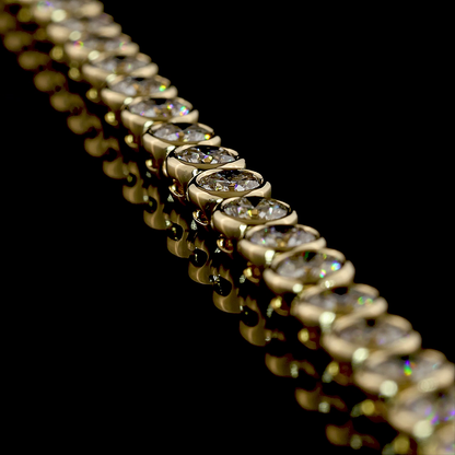 14.36 CTTW Round Lab Grown Diamond Tennis Necklace 16" (E Color and VS1 Clarity)