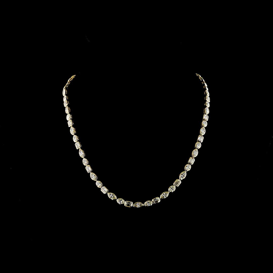 18.04 CTTW MIX Lab Grown Diamond Tennis Necklace 16.5" (E Color and VS1 Clarity)
