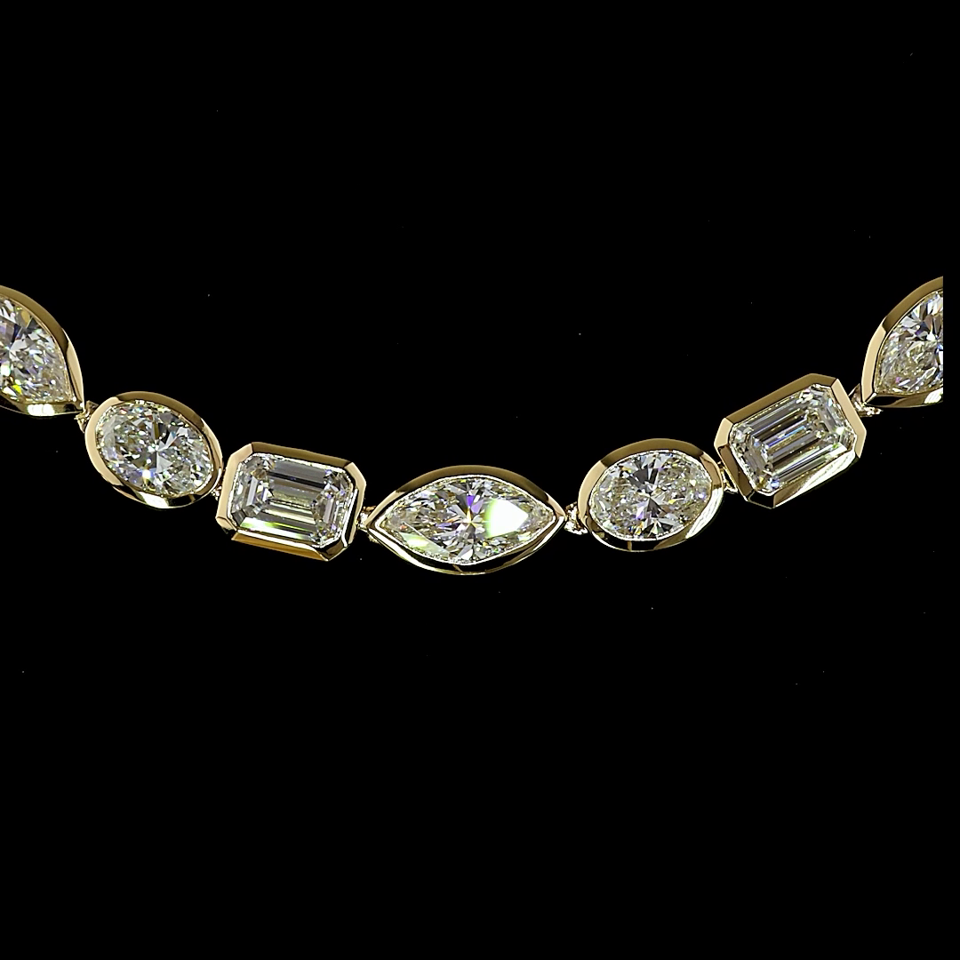 18.04 CTTW MIX Lab Grown Diamond Tennis Necklace 16.5" (E Color and VS1 Clarity)