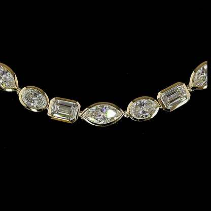 18.04 CTTW MIX Lab Grown Diamond Tennis Necklace 16.5" (E Color and VS1 Clarity)