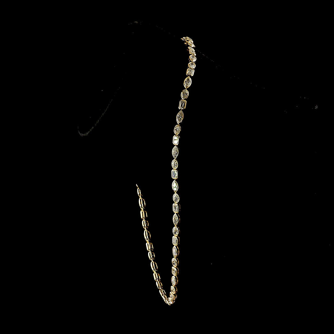 18.04 CTTW MIX Lab Grown Diamond Tennis Necklace 16.5" (E Color and VS1 Clarity)