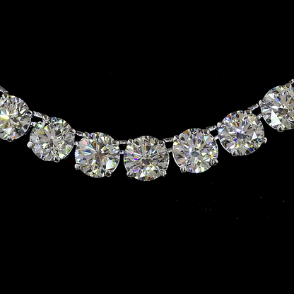 39.77 CTTW Round Lab Grown Diamond Tennis Necklace 16.5" (F Color and VS1 Clarity)