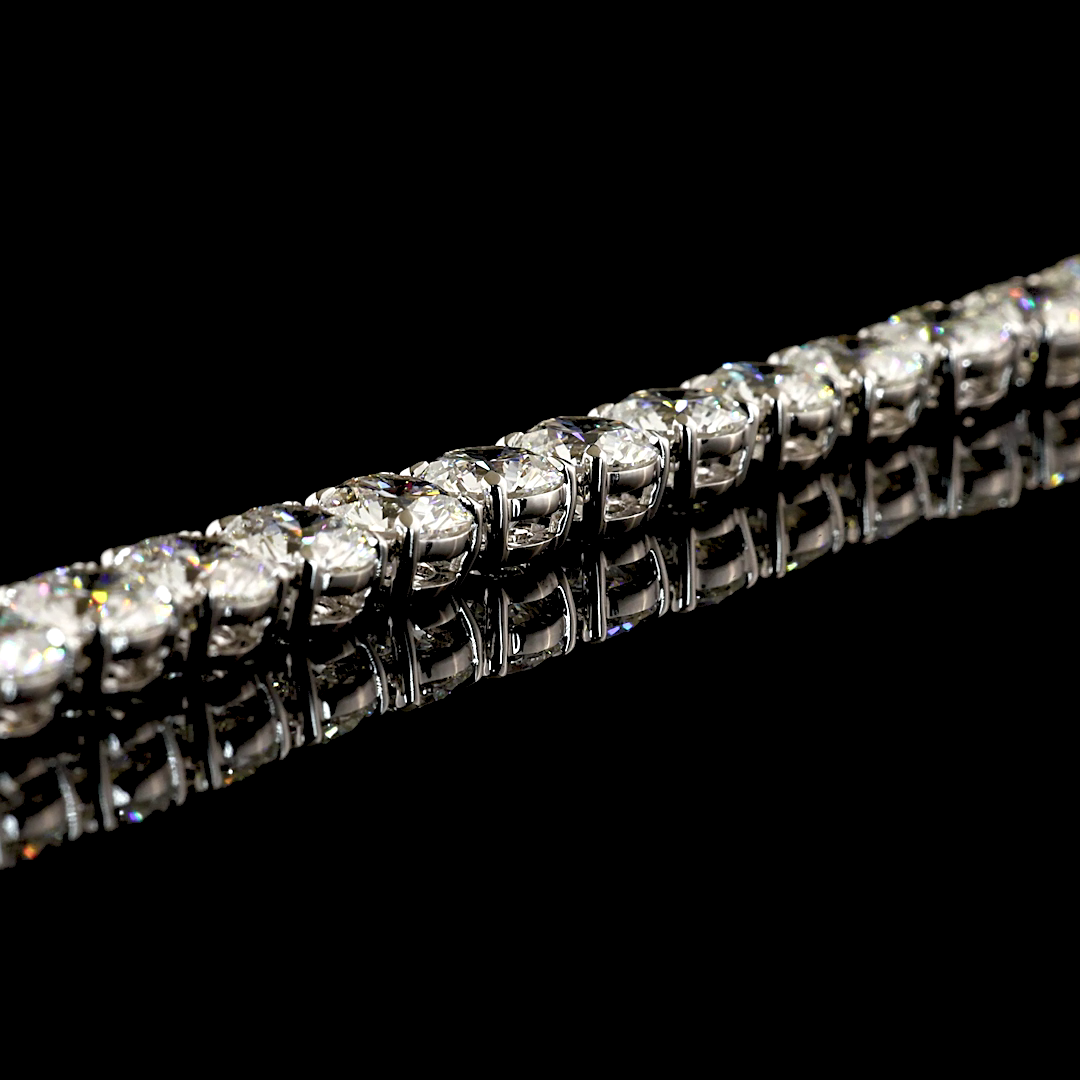 39.77 CTTW Round Lab Grown Diamond Tennis Necklace 16.5" (F Color and VS1 Clarity)