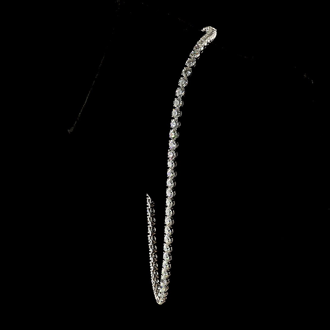 39.77 CTTW Round Lab Grown Diamond Tennis Necklace 16.5" (F Color and VS1 Clarity)