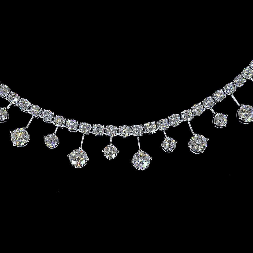 7.32 CTTW Round Lab Grown Diamond Special Necklace 16" (E Color and VS1 Clarity)