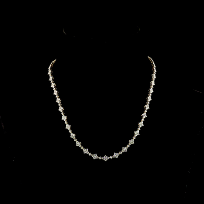 6.16 CTTW Round Lab Grown Diamond Tennis Necklace 16" (E Color and VS1 Clarity)