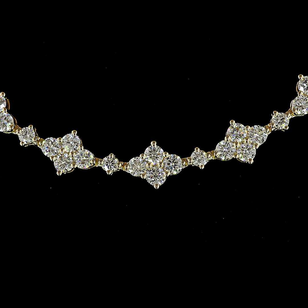 6.16 CTTW Round Lab Grown Diamond Tennis Necklace 16" (E Color and VS1 Clarity)