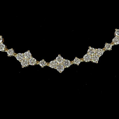 6.16 CTTW Round Lab Grown Diamond Tennis Necklace 16" (E Color and VS1 Clarity)