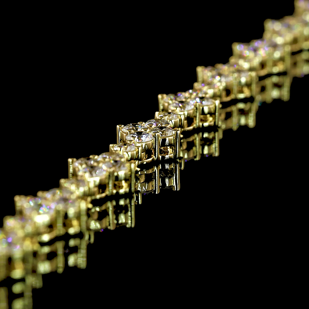 6.16 CTTW Round Lab Grown Diamond Tennis Necklace 16" (E Color and VS1 Clarity)
