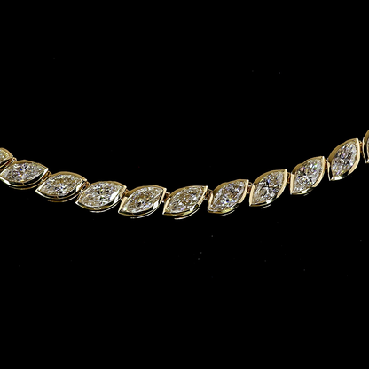8.93 CTTW Marquise Lab Grown Diamond Tennis Necklace 16" (E Color and VS1 Clarity)