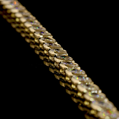 8.93 CTTW Marquise Lab Grown Diamond Tennis Necklace 16" (E Color and VS1 Clarity)