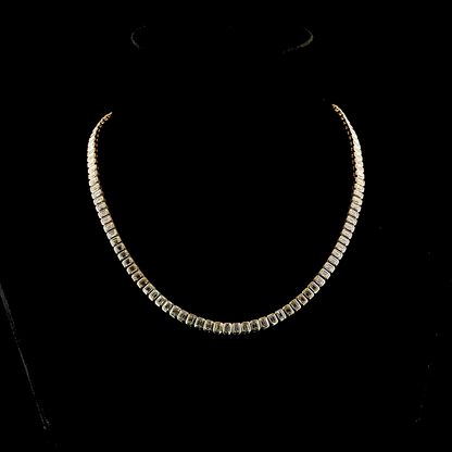 17.09 CTTW Emerald Lab Grown Diamond Tennis Necklace 16" (E Color and VS1 Clarity)