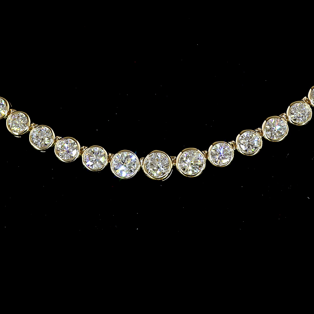 5.29 CTTW Round Lab Grown Diamond Riviera Necklace 16" (E Color and VS1 Clarity)