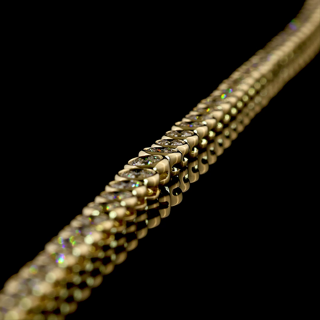 5.29 CTTW Round Lab Grown Diamond Riviera Necklace 16" (E Color and VS1 Clarity)