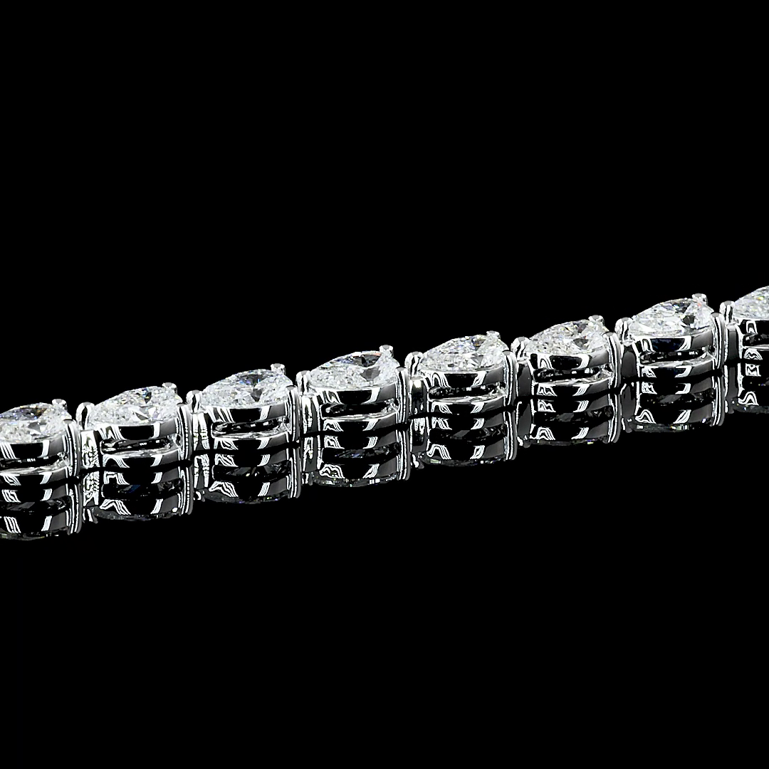 4.20 CTTW Pear Lab Grown Diamond Tennis Bracelet 7" (E Color and VS Clarity)