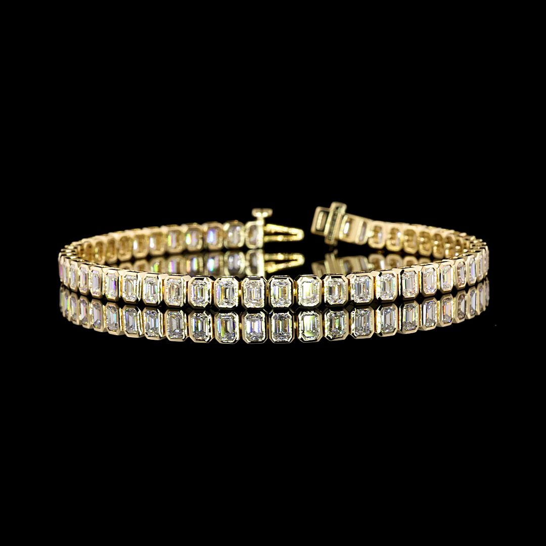 7.10 CTTW Emerald Lab Diamond Tennis Bracelet 7" 14k Yellow Gold E/D Color and VS/VS1 Clarity jewelry-spot-usa
