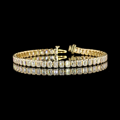 7.10 CTTW Emerald Lab Diamond Tennis Bracelet 7" 14k Yellow Gold E/D Color and VS/VS1 Clarity jewelry-spot-usa