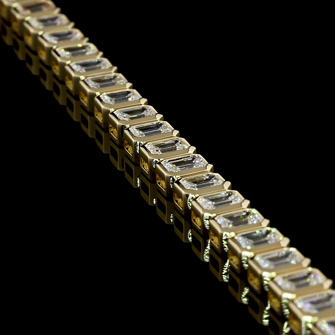 7.10 CTTW Emerald Lab Diamond Tennis Bracelet 7" 14k Yellow Gold E/D Color and VS/VS1 Clarity jewelry-spot-usa
