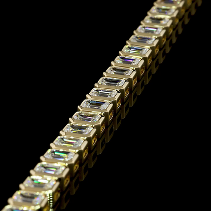 7.10 CTTW Emerald Lab Diamond Tennis Bracelet 7" 14k Yellow Gold E/D Color and VS/VS1 Clarity jewelry-spot-usa