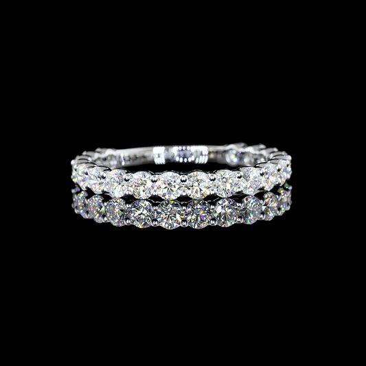0.99 CTTW Round Lab Diamond 3/4 Eternity Band Sz. 6 14k White Gold E/F Color and VS1/VS Clarity jewelry-spot-usa