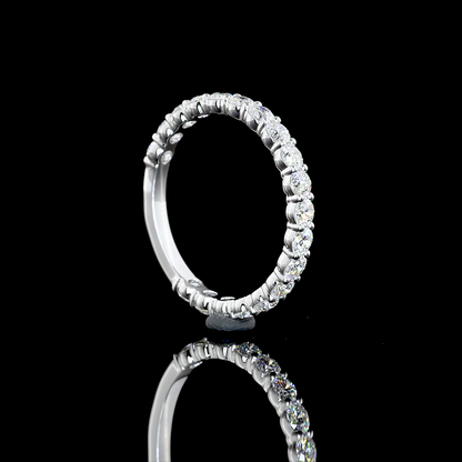 0.99 CTTW Round Lab Diamond 3/4 Eternity Band Sz. 6 14k White Gold E/F Color and VS1/VS Clarity jewelry-spot-usa