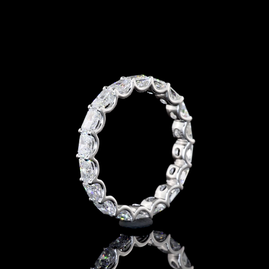 2.00 CTTW Radiant Lab Diamond Full Eternity Sz. 6 14k White Gold E Color and VS Clarity jewelry-spot-usa