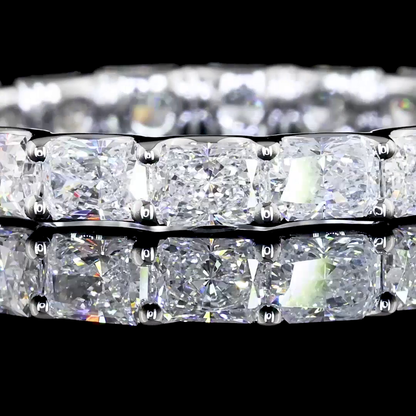 2.00 CTTW Radiant Lab Diamond Full Eternity Sz. 6 14k White Gold E Color and VS Clarity jewelry-spot-usa