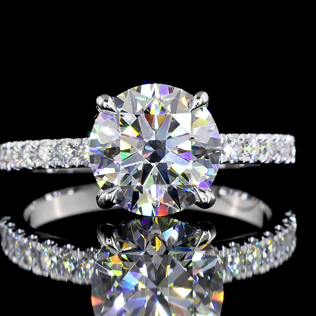 2.38 CTTW Round Lab Grown Diamond Hidden Halo Ring Sz. 6.25 (E Color and VS1 Clarity)