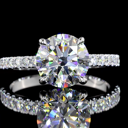 2.35 CTTW Round Lab Grown Diamond Hidden Halo Ring Sz. 6.5 (E Color and VS2 Clarity)