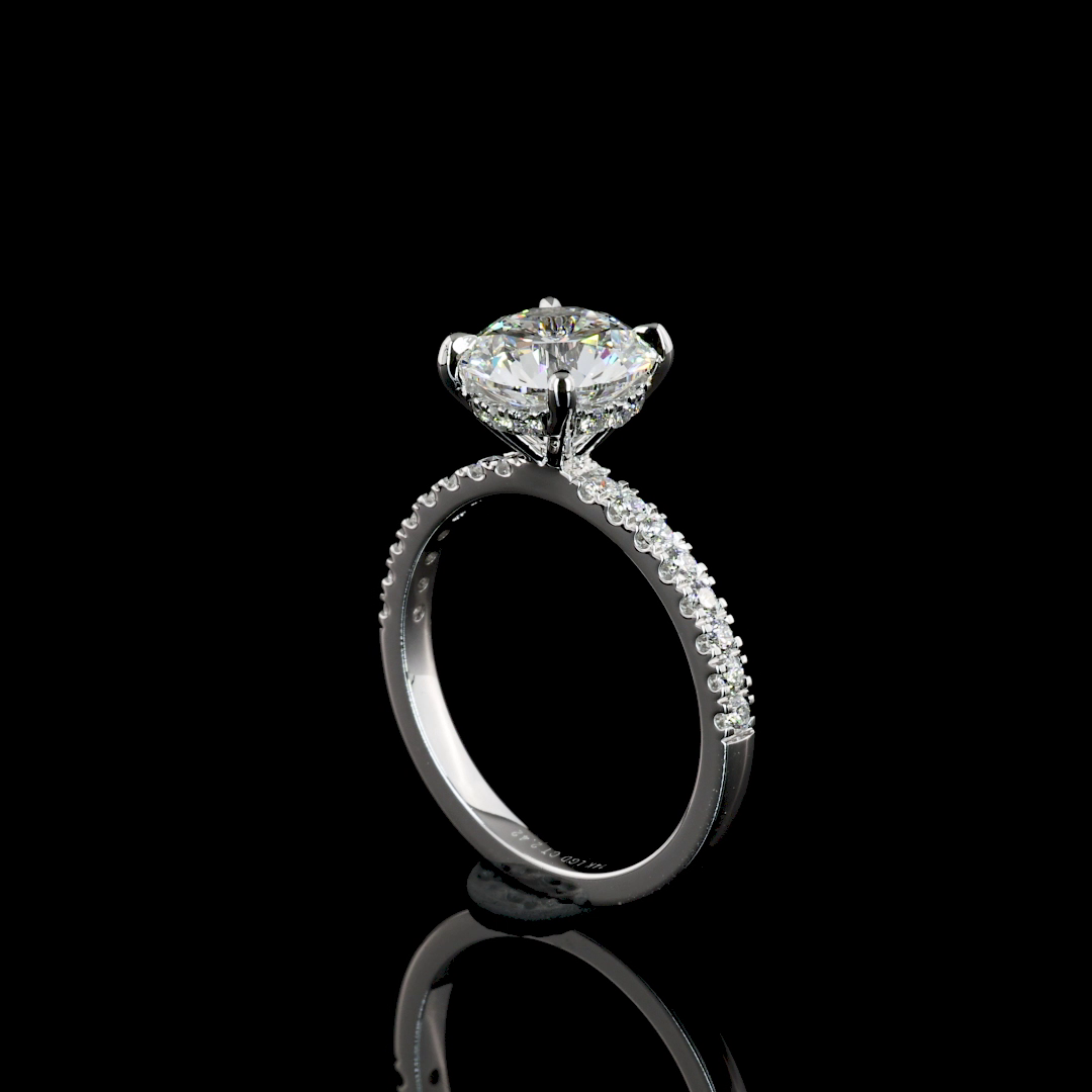 2.47 CTTW Round Lab Grown Diamond Hidden Halo Ring Sz. 6.5 (D Color and VS1 Clarity)