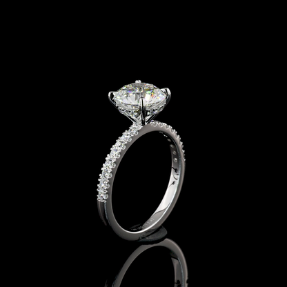 2.41 CTTW Round Lab Grown Diamond Hidden Halo Ring Sz. 6.5 (E Color and VS1 Clarity)