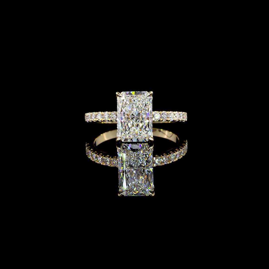 2.34 CTTW Radiant Lab Grown Diamond Hidden Halo Ring Sz. 6 (D Color and VS1 Clarity)