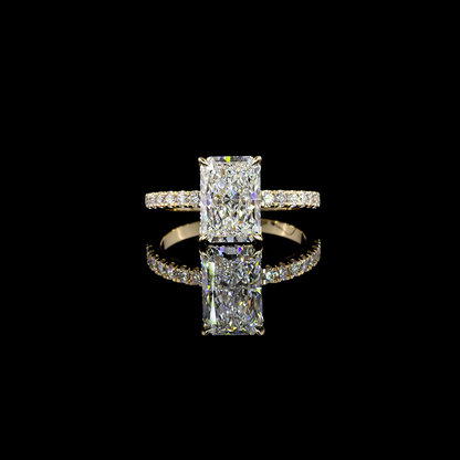 2.34 CTTW Radiant Lab Grown Diamond Hidden Halo Ring Sz. 6 (D Color and VS1 Clarity)