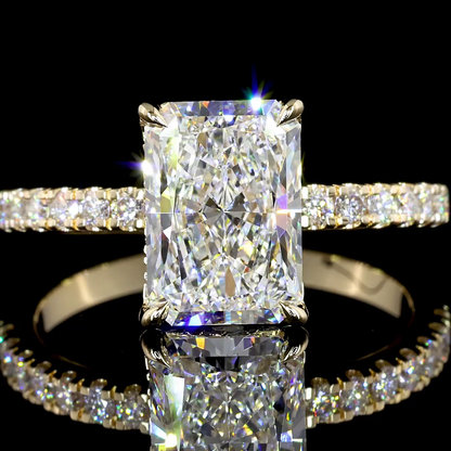2.34 CTTW Radiant Lab Grown Diamond Hidden Halo Ring Sz. 6 (D Color and VS1 Clarity)