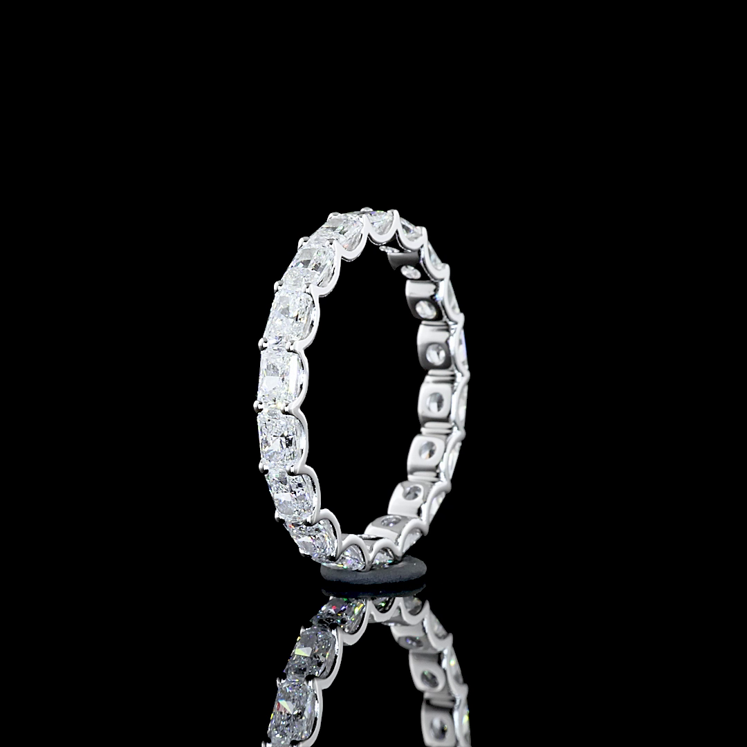 2.01 CTTW Radiant Lab Diamond 3/4 Eternity Band Sz. 6.5 (F Color and VS2 Clarity)