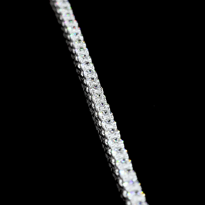 9.92 CTTW Oval Lab Diamond Tennis Necklace 16.85" 14k White Gold (F Color and VS1 Clarity)