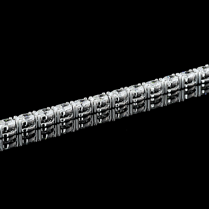 9.89 CTTW Oval Lab Diamond Tennis Necklace (E Color and VS1 Clarity)