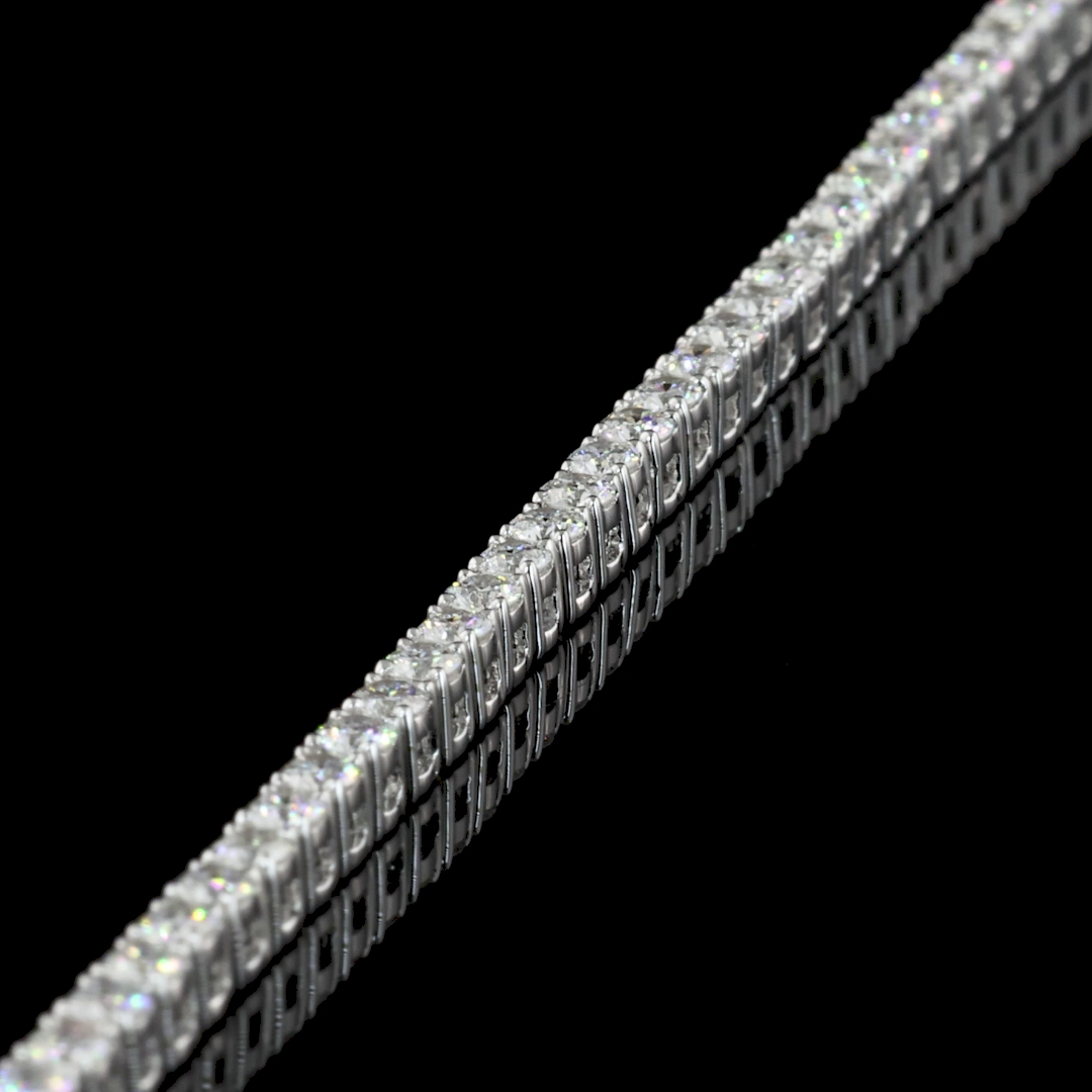 13.98 CTTW Round Lab Diamond Tennis Necklace 16" 14k White Gold (E Color and VS Clarity)