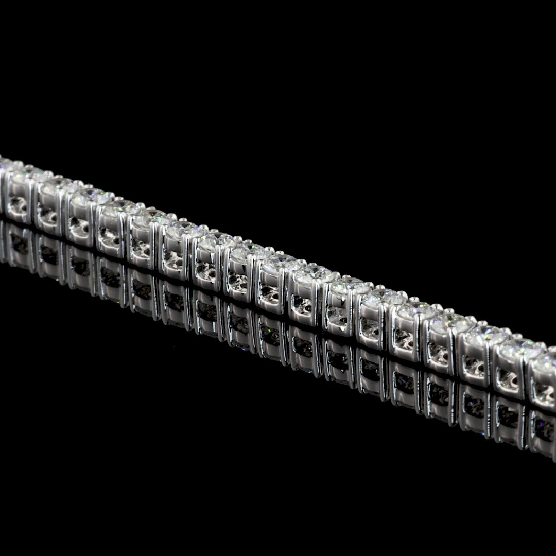13.98 CTTW Round Lab Diamond Tennis Necklace 16" 14k White Gold (E Color and VS Clarity)