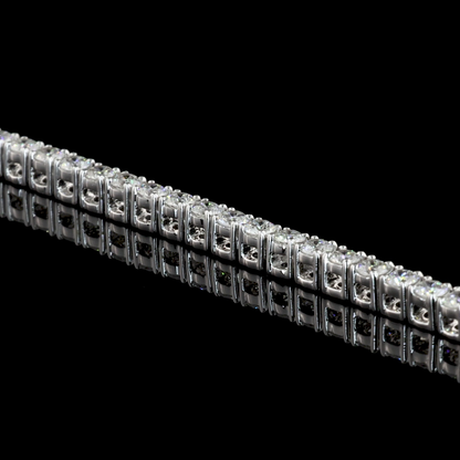 13.98 CTTW Round Lab Diamond Tennis Necklace 16" 14k White Gold (E Color and VS Clarity)