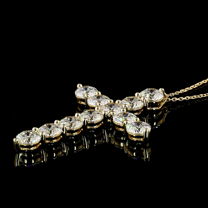 5.35 CTTW Round Lab Diamond Symbol Necklace Pendant 18" 14k Yellow Gold E Color and VS Clarity jewelry-spot-usa