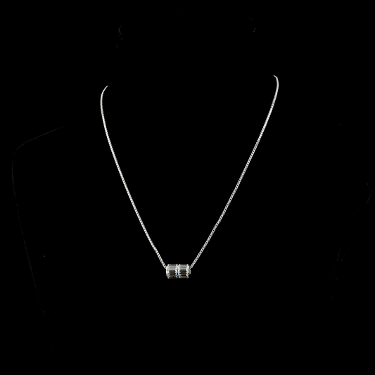 4.11 CTTW Baguette Lab Diamond Baguette Necklace Pendant 16" 14k White Gold (E Color and VS Clarity)