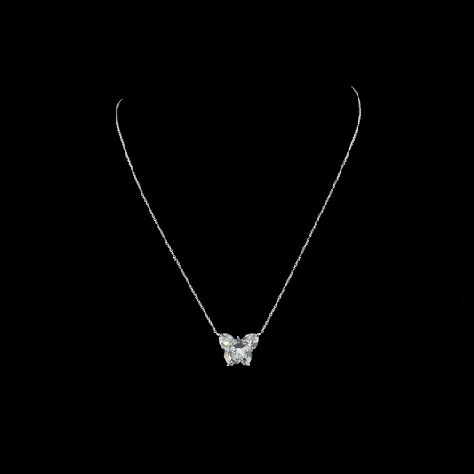 8.86 CT Butterfly Lab Diamond Symbol Necklace Pendant 18" 14k White Gold F Color and VS1 Clarity jewelry-spot-usa