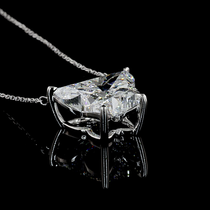 8.86 CT Butterfly Lab Diamond Symbol Necklace Pendant 18" 14k White Gold F Color and VS1 Clarity jewelry-spot-usa