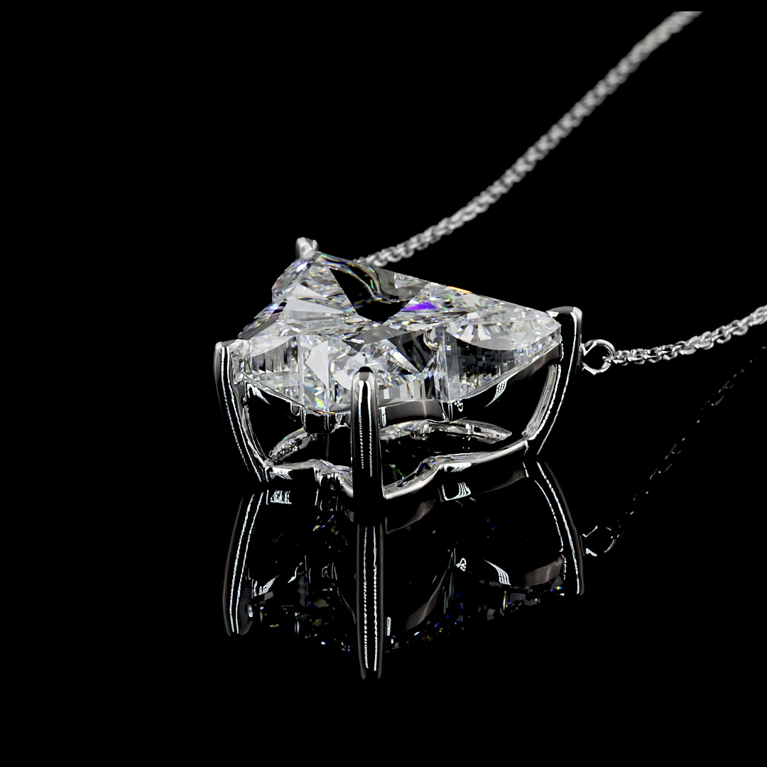 8.86 CT Butterfly Lab Diamond Symbol Necklace Pendant 18" 14k White Gold F Color and VS1 Clarity jewelry-spot-usa