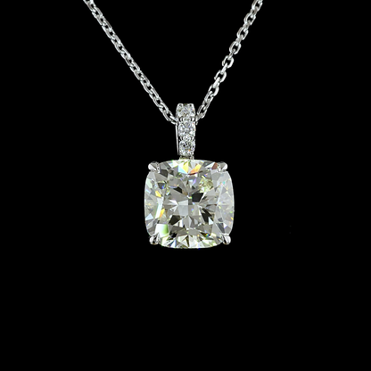 2.88 CTTW Cushion Brilliant Lab Grown Diamond Cushion Brilliant Necklace Pendant (J Color and VVS2 Clarity)