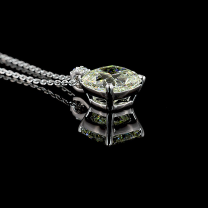 2.88 CTTW Cushion Brilliant Lab Grown Diamond Cushion Brilliant Necklace Pendant (J Color and VVS2 Clarity)