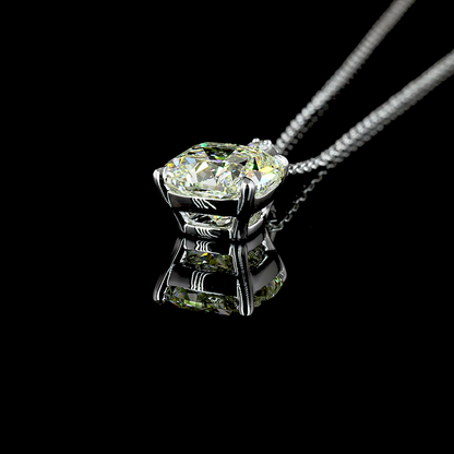 2.88 CTTW Cushion Brilliant Lab Grown Diamond Cushion Brilliant Necklace Pendant (J Color and VVS2 Clarity)